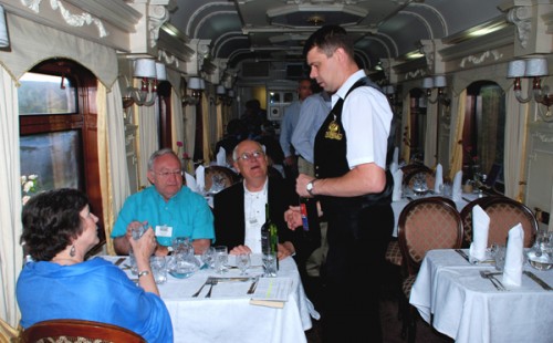 Society Of IRT Members Ordering Dinner On The Golden Eagle Trans-Siberian Express