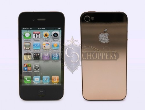Computer Choppers - Rose Gold & Diamonds iPhone 4 32GB - factory unlocked