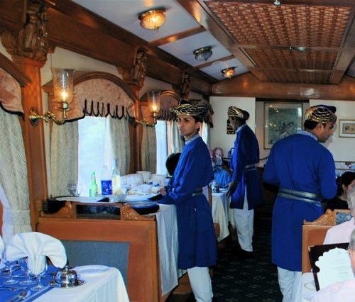 One of the Deccan Odyssey's two dining cars